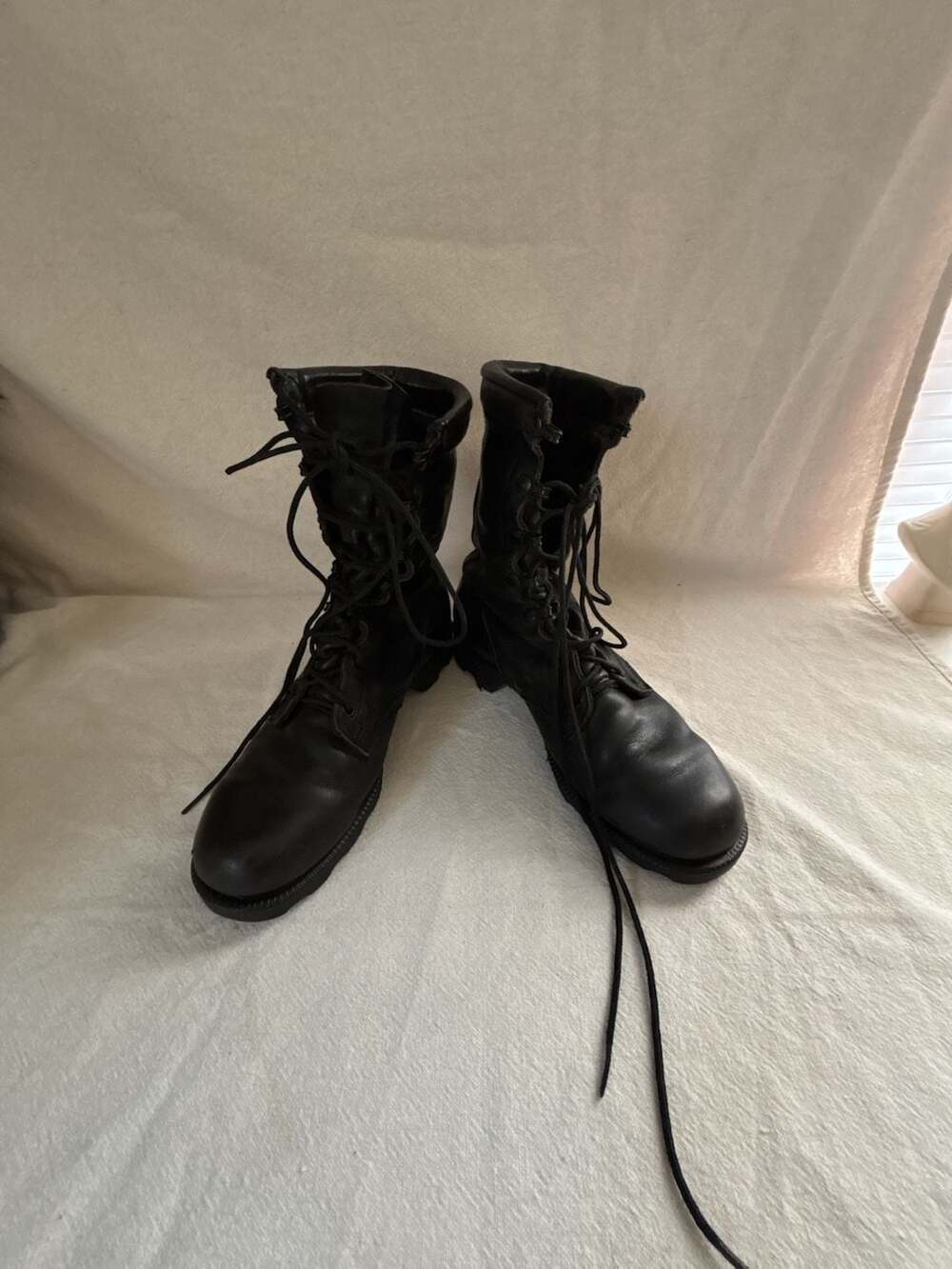 Women's Tactical Duty Boots Army Military Work Hiking Shoes Black Leather 3R